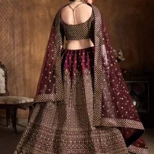 embroidered semi stitched lehenga choli
